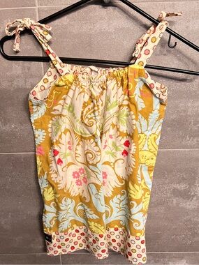 Girls Yellow Floral Tie-Shoulder Summer Dress